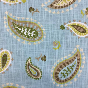 Paisley in Teal Upholstery / Drapery Fabric | 54"W | By the Yard | Linen-like