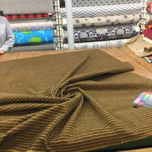 Textured Chenille Checks in Brown and Red Upholstery Fabric | 54" | BTY