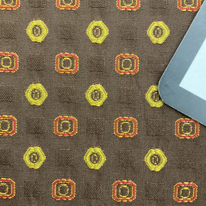 Brown, Red, Yellow Modern Dots | RD338 | | Upholstery Fabric