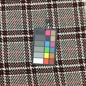 Black Red White Birshka Weave Wool Fabric | Coarse Weave | 80/20 | 20oz