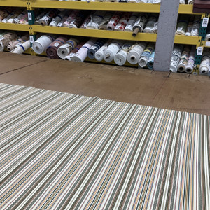 Vintage Horizontal Striped Upholstery Fabric | 54" wide | By the Yard | Durable