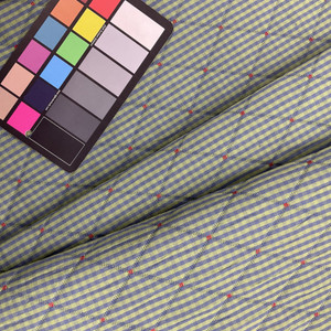 Stripes and Stitched Diamonds in Blue and Green Upholstery Fabric | 54