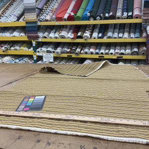 Tan, Green, and Red Stripes with Quilted Diamonds Upholstery Fabric | 54