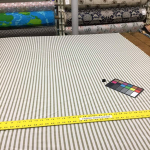 Tan and Ivory Vertical Striped Drapery / Upholstery Fabric | 54" | By the Yard