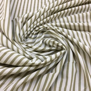 Tan and Ivory Vertical Striped Drapery / Upholstery Fabric | 54" | By the Yard