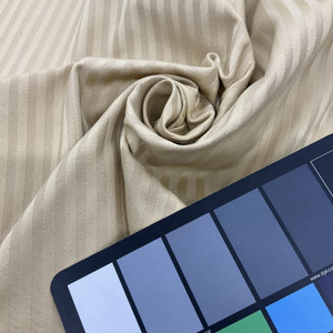 Two Toned Golden Tan Stripes Upholstery Fabric | 54"W | BTY | Durable