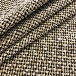 Gold/Brown/Tan Heavy Chenille Check Upholstery Weight Fabric | Home Dec | Upholstery | Crafts | 54 inch wide | By the Yard