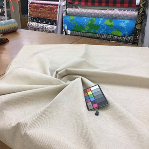 Tone-on-tone Raised Chenille Stripes in Beige Fabric | 54" | BTY | Extra Durable