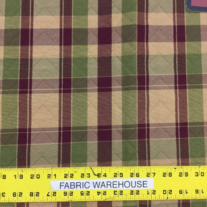 Classic Plaid with Pre-Quilted Diamonds Upholstery Fabric | 54" wide | BTY