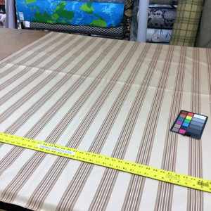 Formal Stripes in Golden Tan and Bronze Upholstery Fabric | 54"W | By the Yard