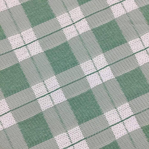 Windowpane Check in Green and White Upholstery Fabric | 54"W | BTY | Durable