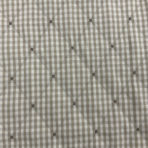 Checkered Tan with Stitched Diamonds Upholstery Fabric | 54" | BTY | Durable
