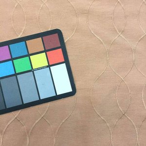 Tan Embroidered Wave Drapery Fabric | Lightweight | 54" Wide | By the Yard
