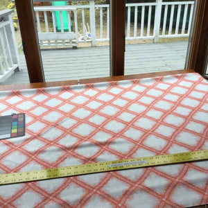 Orange Doodled Diamond Lattice Upholstery / Drapery Fabric | 54 W | By the Yard