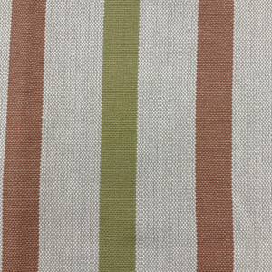 Reversible Stripes in Green and Orange Upholstery Fabric | 60 Wide | By the Yard