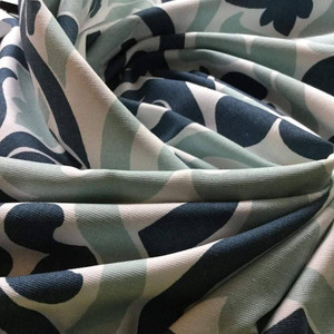 Modern Damask Blues on White | Upholstery / Drapery Fabric | 54" W | By the Yard