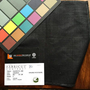 Glacier in Liquorice Black | Polyester Linen Weave | Home Decor Fabric | 54" W