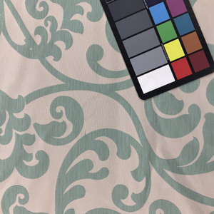 Spring Scrollwork in Mint and Tan Upholstery Fabric | By Trend | 59" Wide | BTY