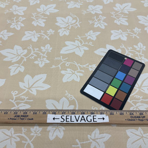 Two-toned Beige Leaves | Reversible Upholstery Fabric | 54 Wide | By the Yard