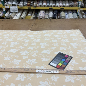 Two-toned Beige Leaves | Reversible Upholstery Fabric | 54 Wide | By the Yard