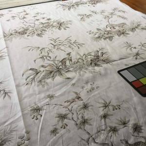 Jungle Animals with Trees Ivory / Taupe | Drapery Fabric | 54 Wide | By the Yard