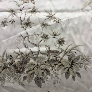 Jungle Animals with Trees Ivory / Taupe | Drapery Fabric | 54 Wide | By the Yard