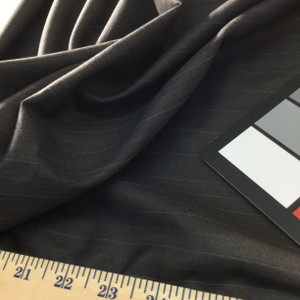 grey pinstripe wool gabardine fabric