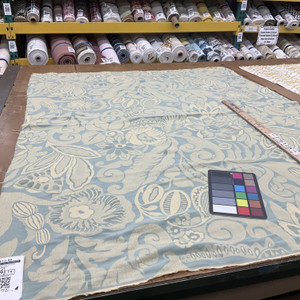 Mint Green Two-Tone Floral Upholstery Fabric | 54 W | by the Yard | Reversible