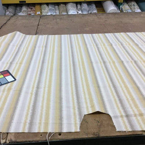 Vertical Jagged Stripes in Tan and Beige | Upholstery Fabric | 54 Wide | BTY