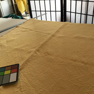 Subtle Quilted Leaves in Yellow | Upholstery Fabric | 54 Wide | By the Yard