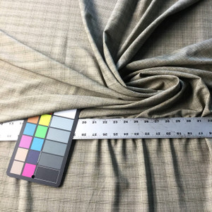 Beige Brown Plaid Fabric | Poly-Cotton Blend | Apparel Blouse Skirts Dresses