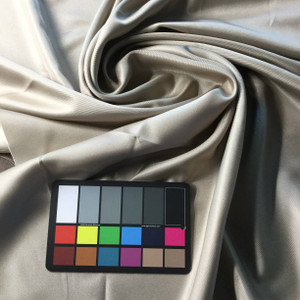 Silvery Beige Satin Fabric | Woven Poly | Apparel Linings Lingerie Drapes Crafts