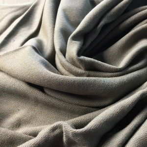 Blue Brown Herringbone Wool Blend Fabric | Medium Weight | Apparel Coats Shrug Upholstery