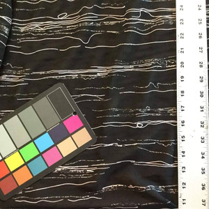 Black and White Squiggle Print Poly Sheer Fashion Fabric / Clothing and Apparel / 45 inch wide/ Sold by the Yard