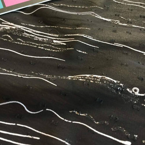 Black and White Squiggle Print Poly Sheer Fashion Fabric / Clothing and Apparel / 45 inch wide/ Sold by the Yard