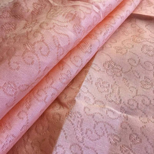 Coral Pink Floral Lining Fabric | Acetate | Apparel Jacket Suit Lining