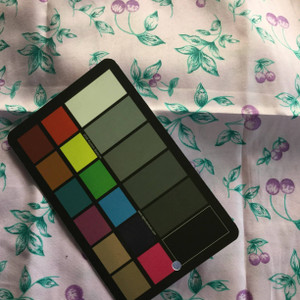 Purple Teal Cherries Print Lightweight Woven Fabric | Poly Cotton | Drapery Apparel Lining Crafts