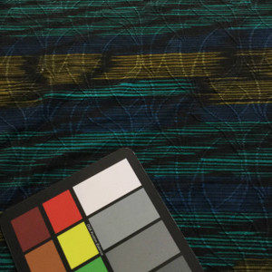 Abstract Stripes | Blue, Olive, Turquoise, Black Pattern | Jersey Knit Fabric