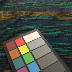 Abstract Stripes | Blue, Olive, Turquoise, Black Pattern | Jersey Knit Fabric