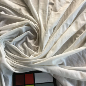 Ivory Jersey Knit Fabric | Poly Blend Stretch | T-Shirts, Dresses, Headbands