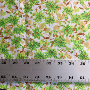 Lime Green Floral Print Lightweight Woven Fabric | Poly Cotton | Drapery Apparel Lining Crafts