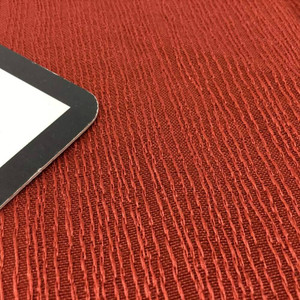 Textured Wavy Stitching in Brick Red | Drapery / Upholstery Fabric | 56 W | BTY