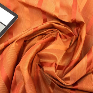 Retro Orange Striped Slipcover / Drapery Fabric | 56 Inches Wide | By the Yard