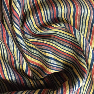 Stripes in Brown / Red / Yellow / Black | Upholstery Fabric | 56 W | By the Yard