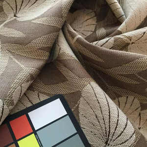 Leaf Fronds in Tan Chenille | Upholstery Fabric | 56 Wide | By the Yard | Soft