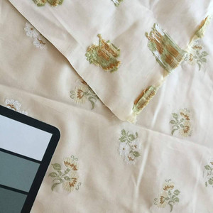 Floral in Tan and White | Upholstery / Slipcover Fabric | 56 Wide | By the Yard