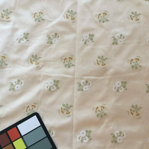 Floral in Tan and White | Upholstery / Slipcover Fabric | 56 Wide | By the Yard