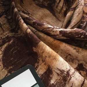 Abstract Paint in Brown and Tan | Home Decor Fabric | 53 Wide | By the Yard