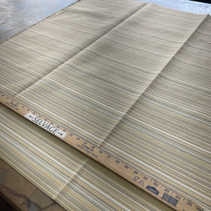 Tan and Gray Decorative Stripes | Upholstery / Slipcover Fabric | 56 Wide | BTY