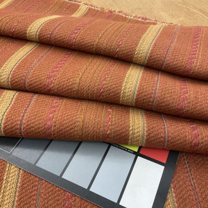 Orange and Red Uneven Stripes |  Upholstery Fabric | 53 Wide | By the Yard